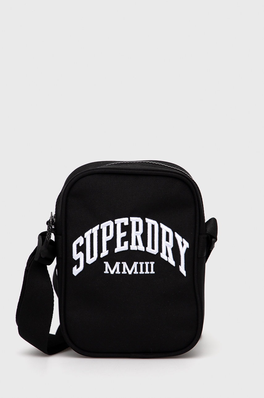 

Чанта през рамо Superdry в черно, Черен