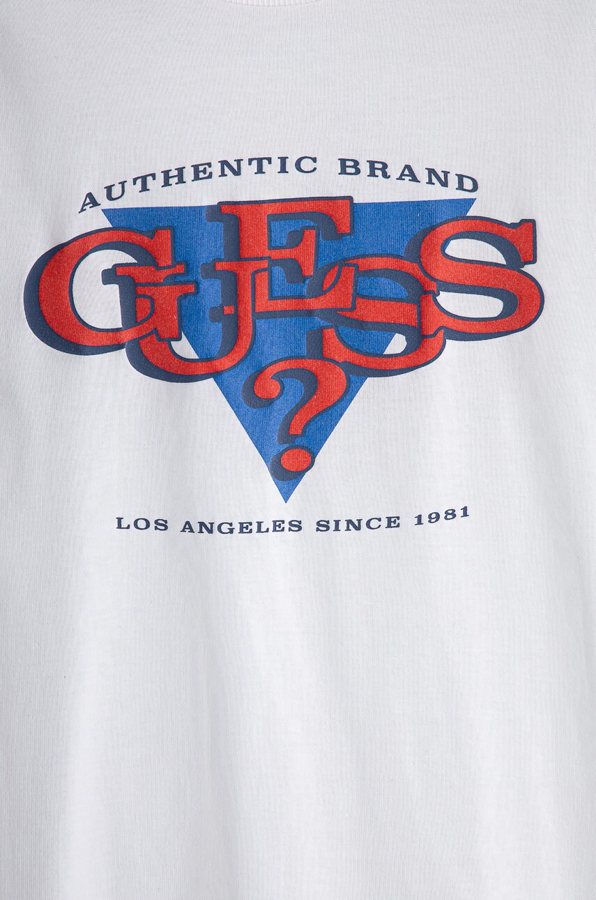 

Дитяча футболка Guess колір білий з принтом