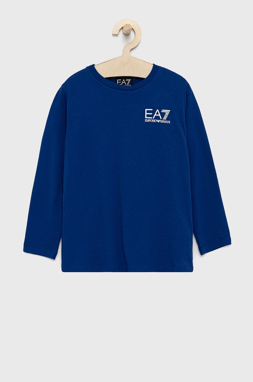 EA7 Emporio Armani longsleeve din bumbac pentru copii cu imprimeu