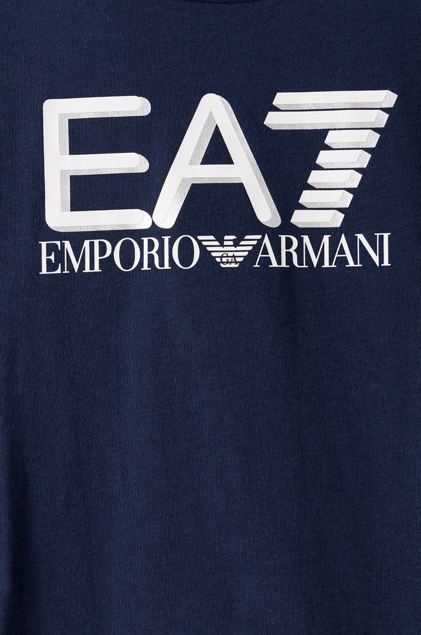 

Дитяча футболка EA7 Emporio Armani колір синій з принтом