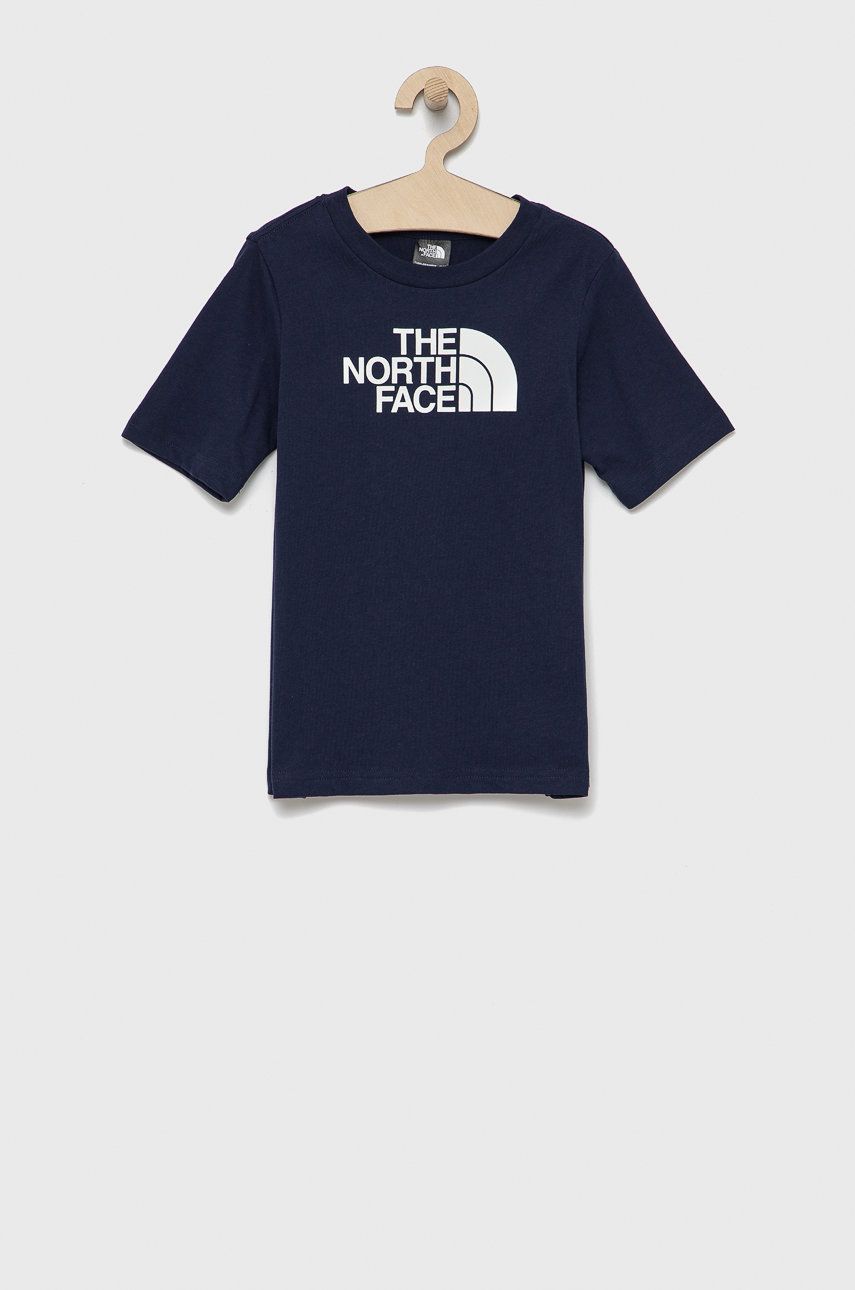 The North Face T-shirt bawełniany dziecięcy kolor granatowy gładki