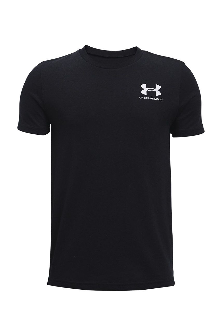 Levně Dětské tričko Under Armour černá barva