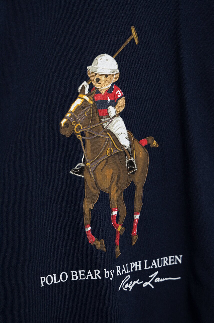

Дитяча бавовняна футболка Polo Ralph Lauren колір синій з принтом