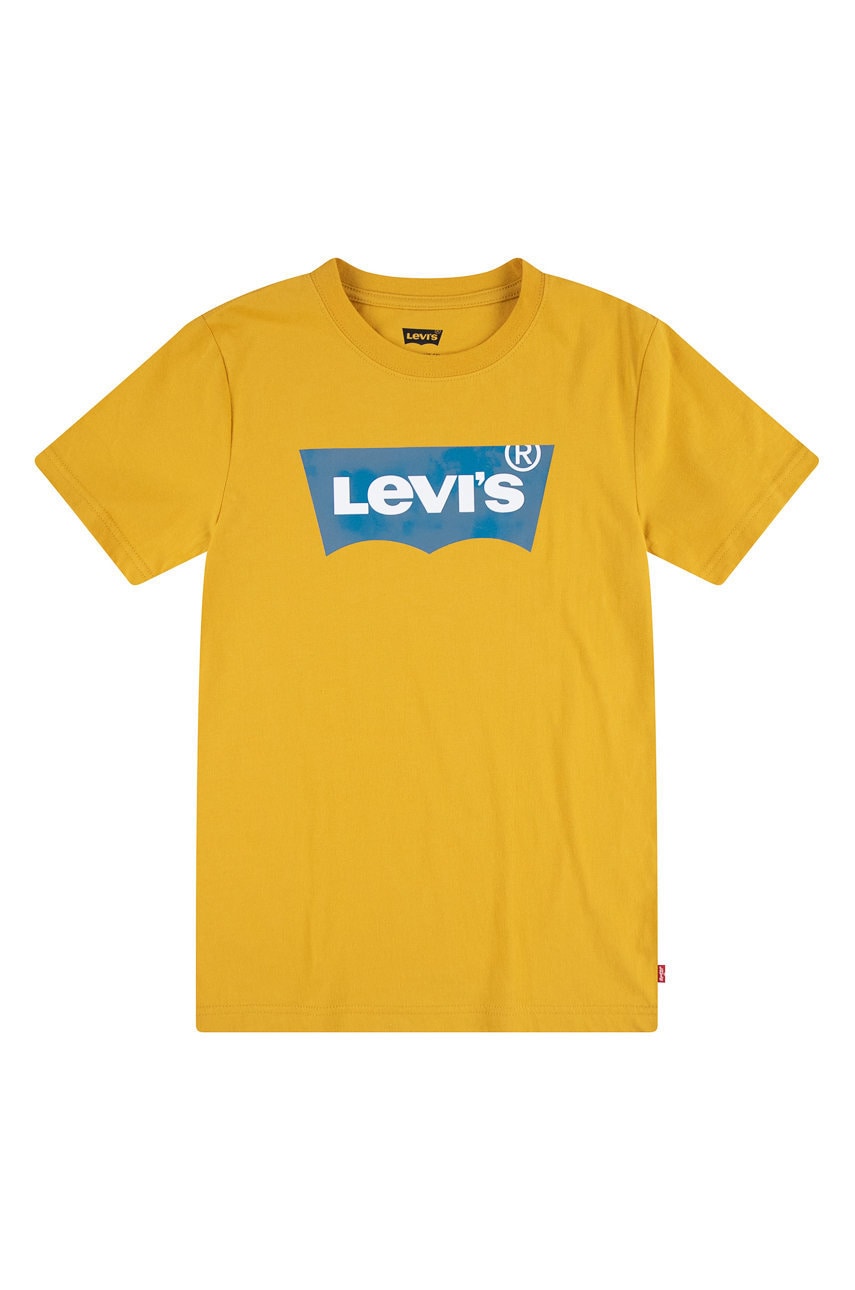 Levi's tricou de bumbac pentru copii culoarea galben, cu imprimeu