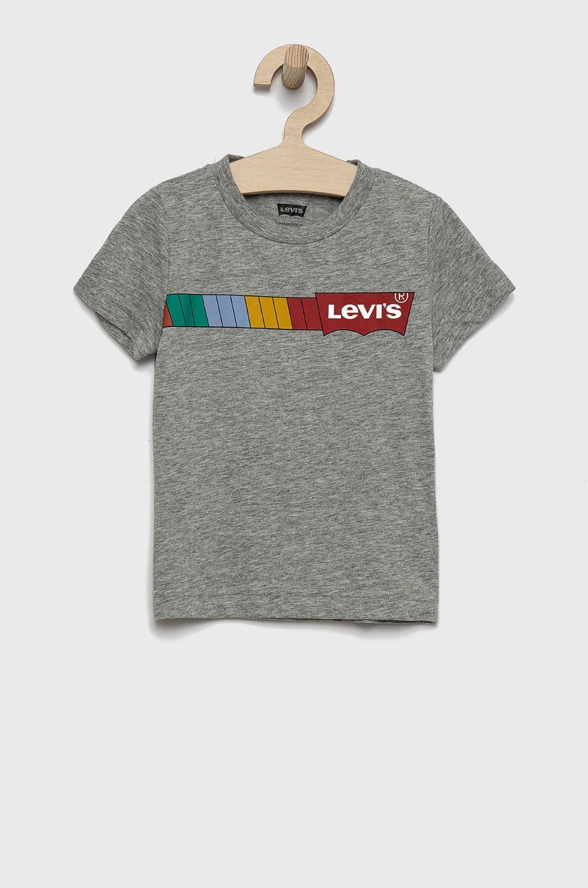 

Детска тениска Levi's в сиво с принт, Сив