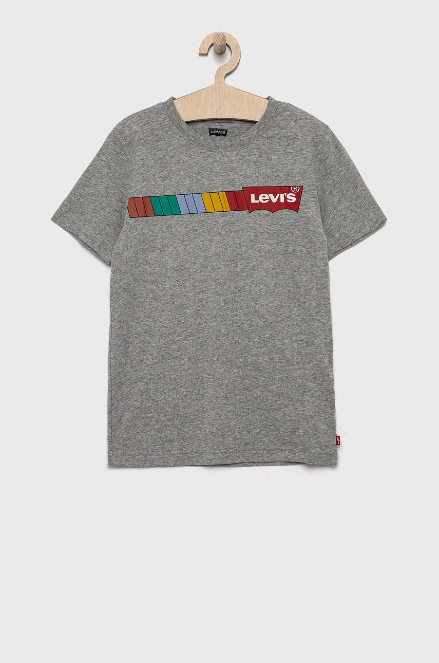 

Детска тениска Levi's в сиво с принт, Сив
