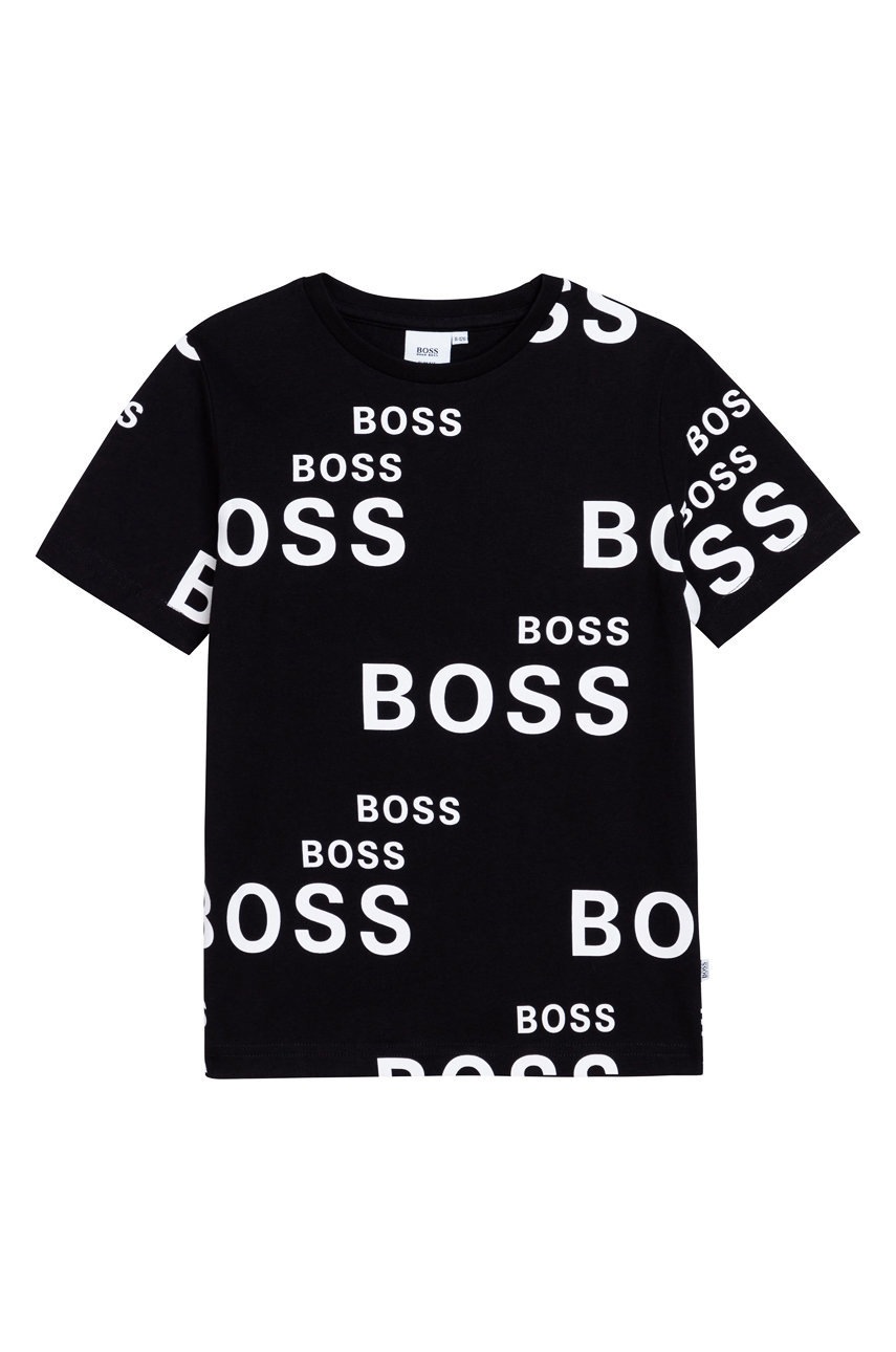 

Boss - Детска памучна тениска, Черен