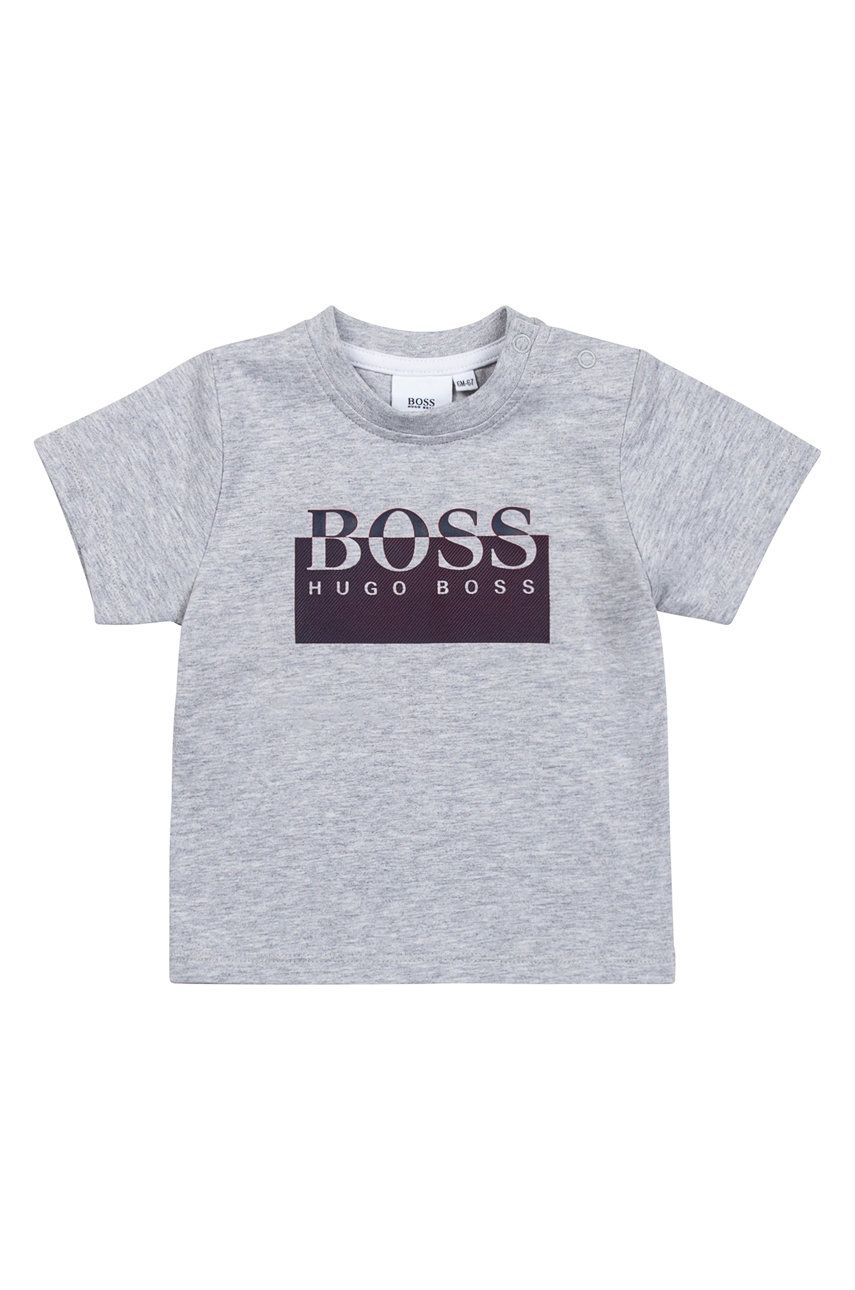 Boss Tricou de bumbac pentru copii culoarea gri, cu imprimeu 2023 ❤️ Pret Super answear imagine noua 2022