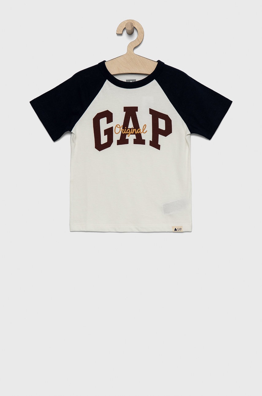 

Детска памучна тениска GAP в бяло с принт, Бял