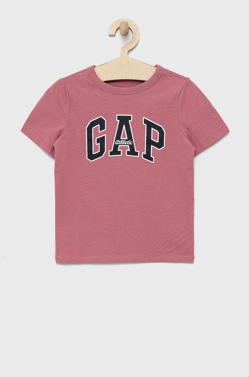 GAP t-shirt dziecięcy kolor różowy z nadrukiem