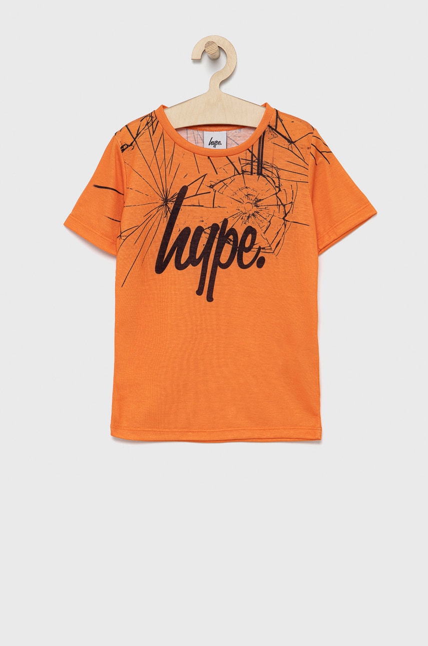 Hype tricou copii culoarea portocaliu, modelator
