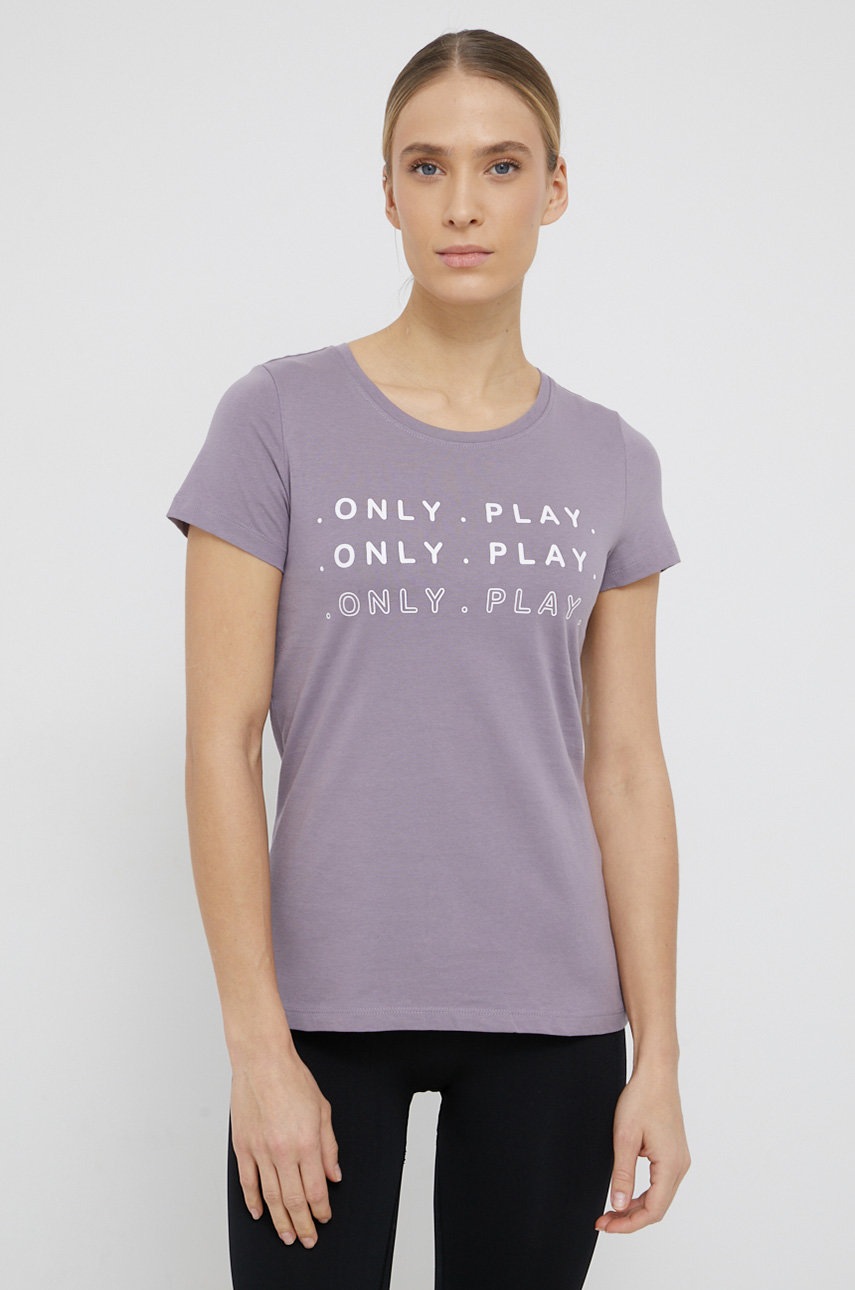 

Бавовняна футболка Only Play колір фіолетовий