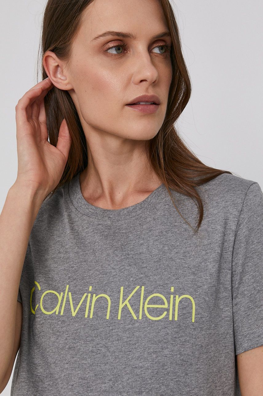 Calvin Klein t-shirt bawełniany kolor szary