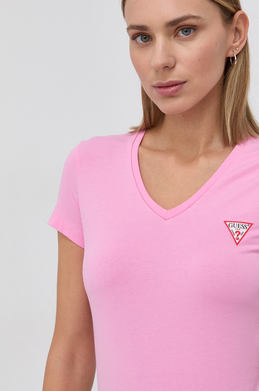 

Тениска Guess дамска в розово, Розов