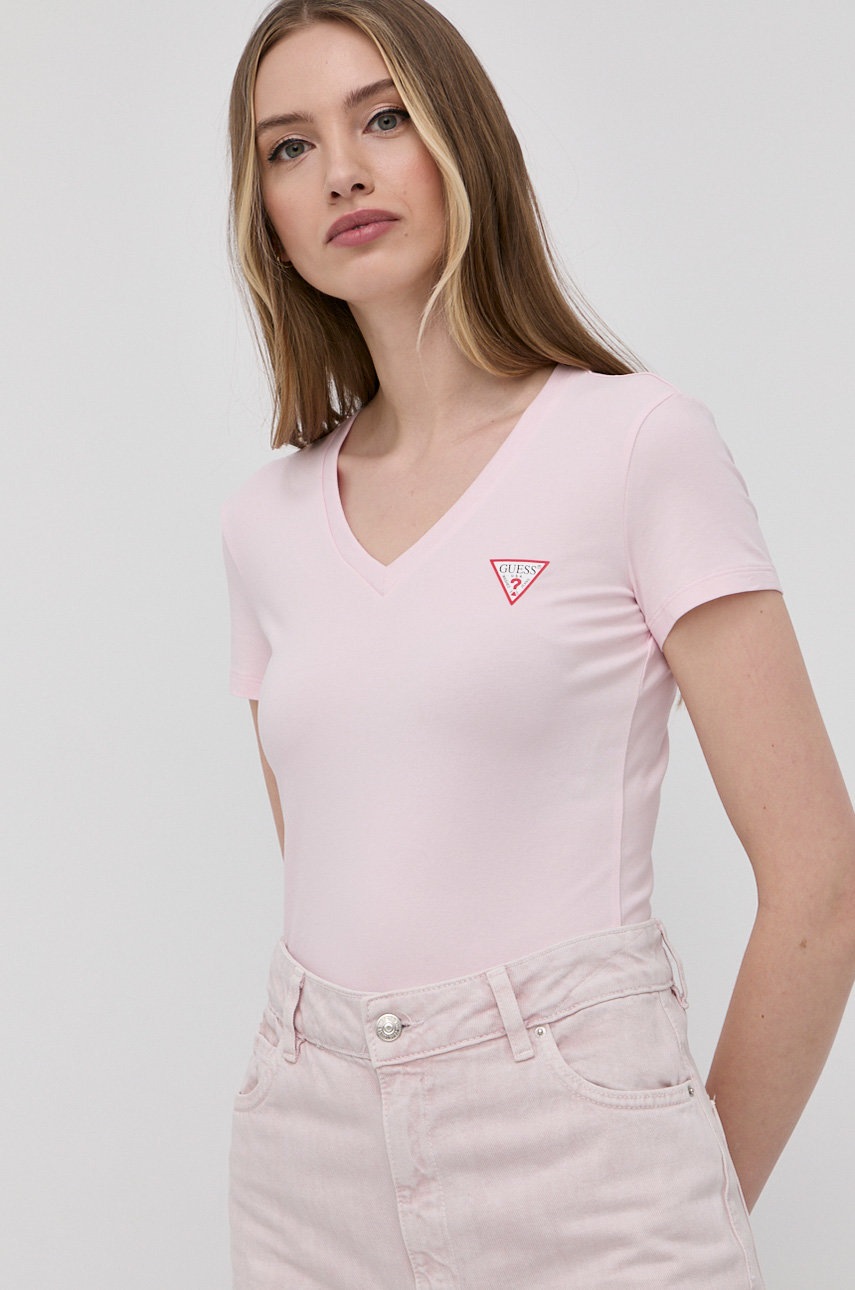 

Тениска Guess дамска в розово, Розов