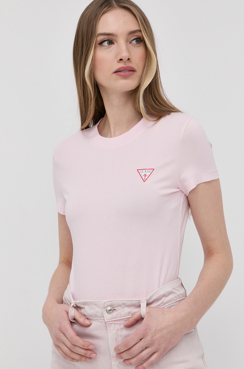 

Тениска Guess дамска в розово, Розов