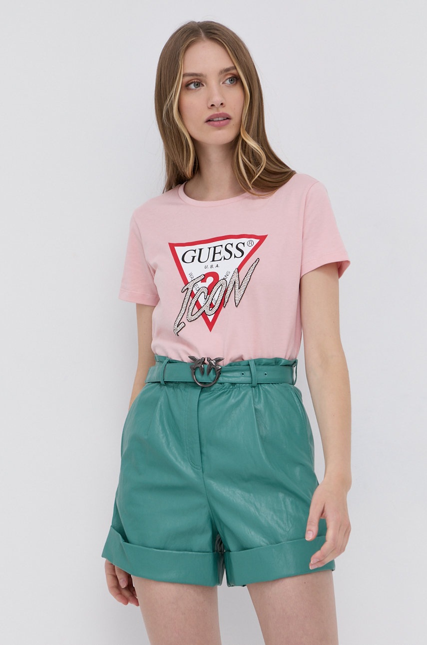 

Тениска Guess дамска в розово, Розов