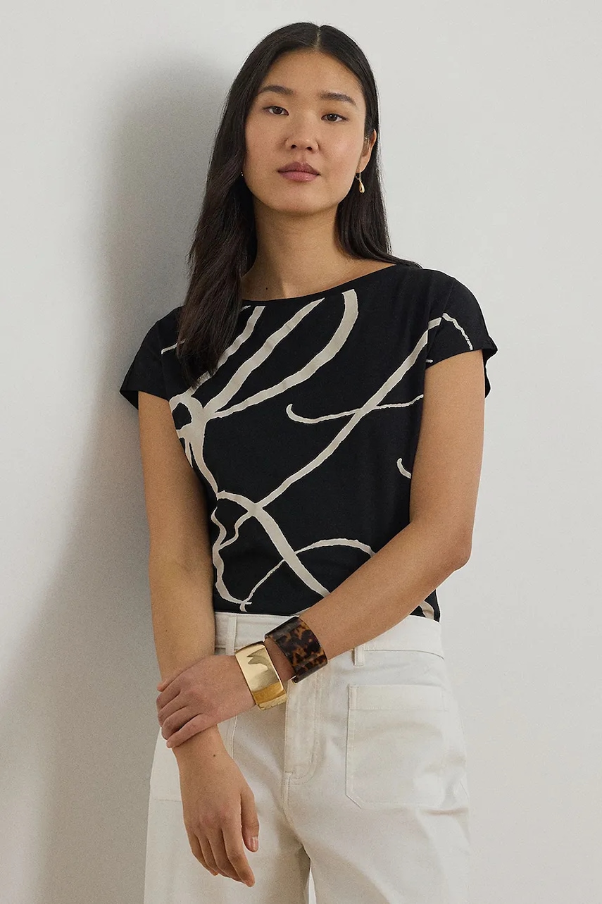 Lauren Ralph Lauren T-shirt 200748765002 damski kolor czarny