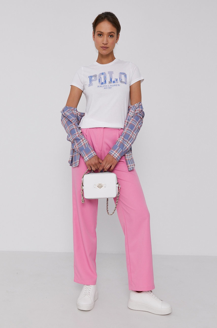

Хлопковая футболка Polo Ralph Lauren цвет белый