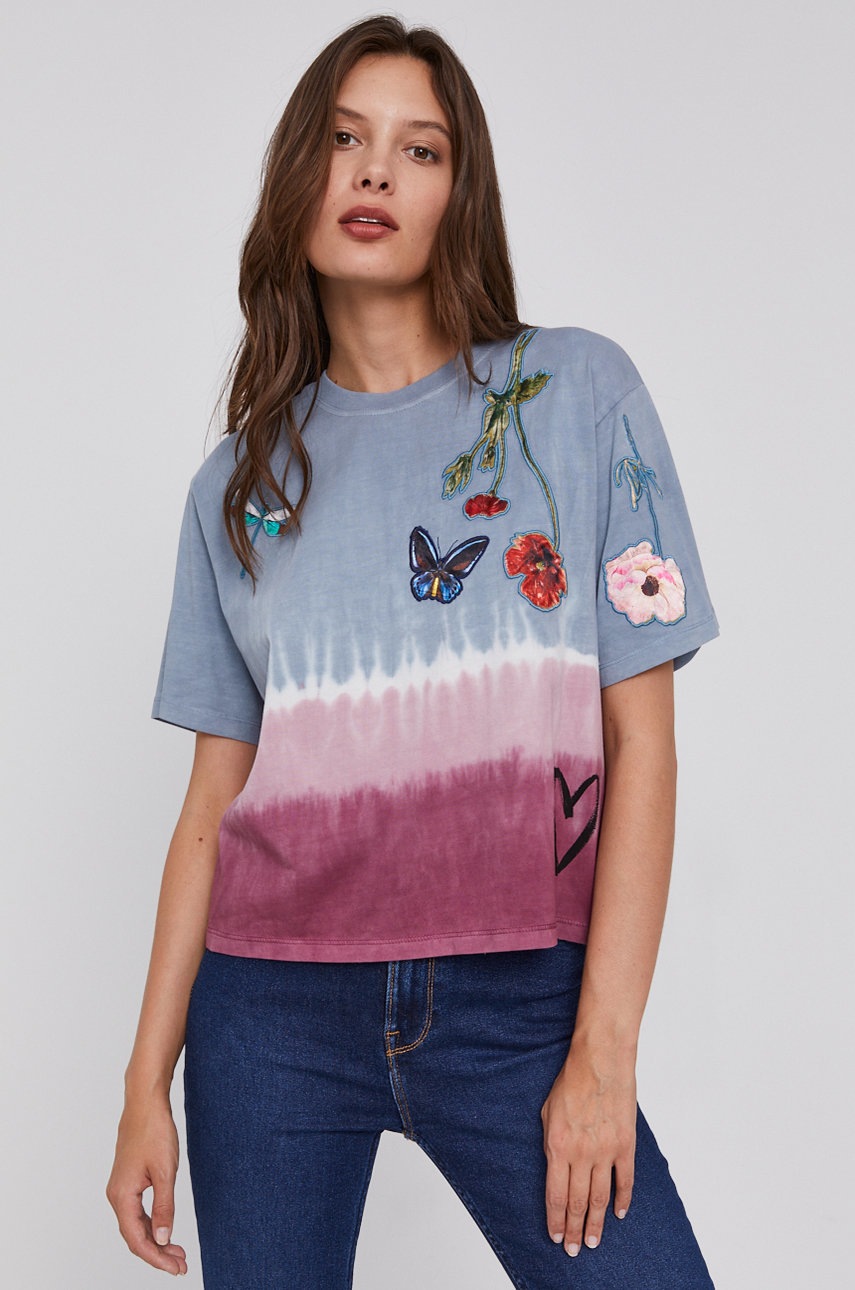 

Памучна тениска Desigual, Многоцветен