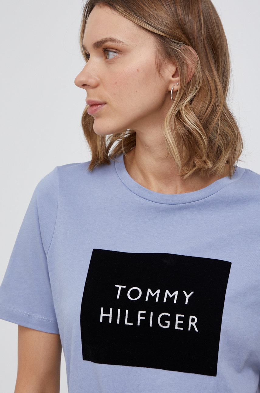

Памучна тениска Tommy Hilfiger, Син