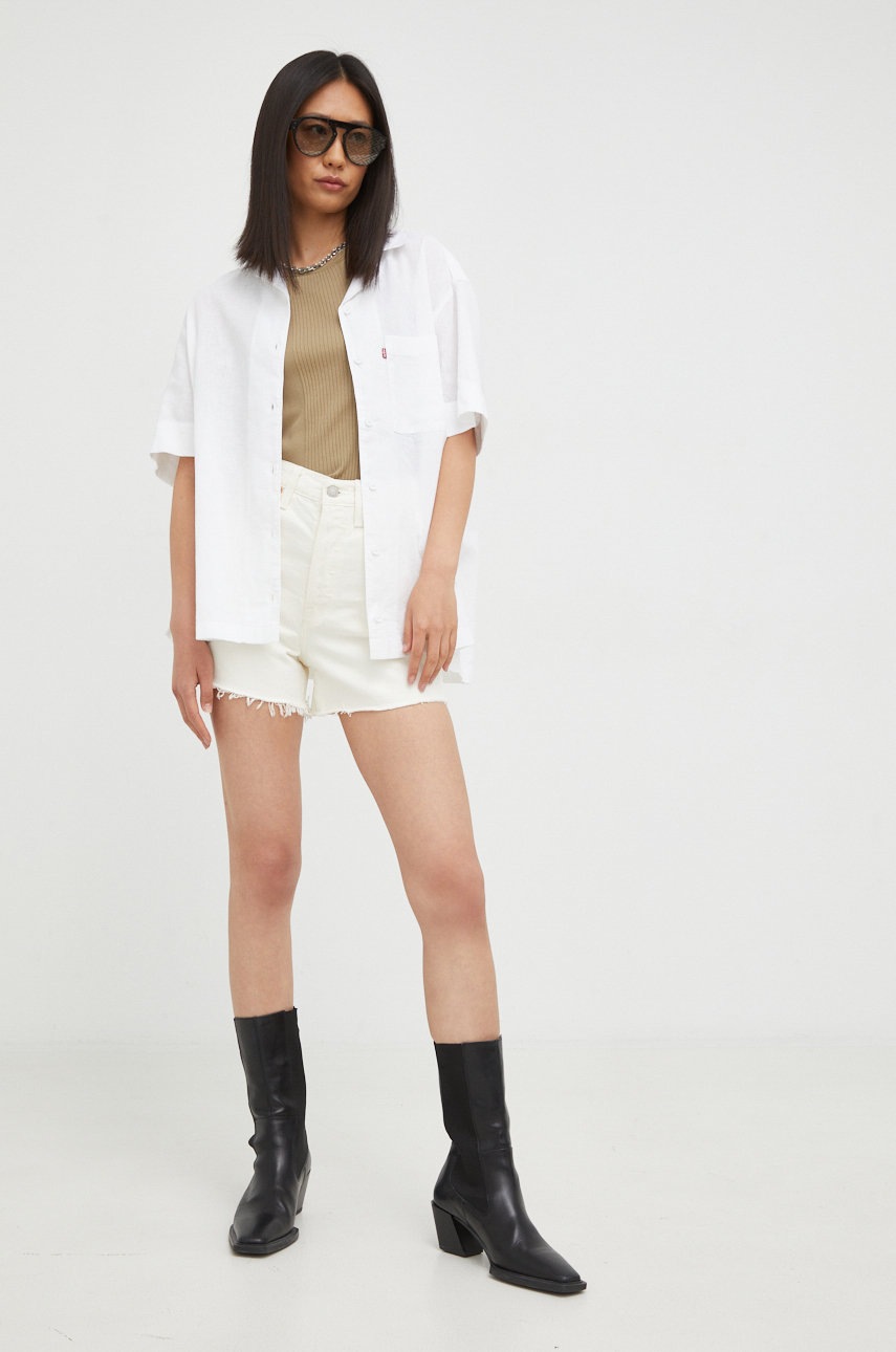

Хлопковый топ G-Star Raw цвет бежевый