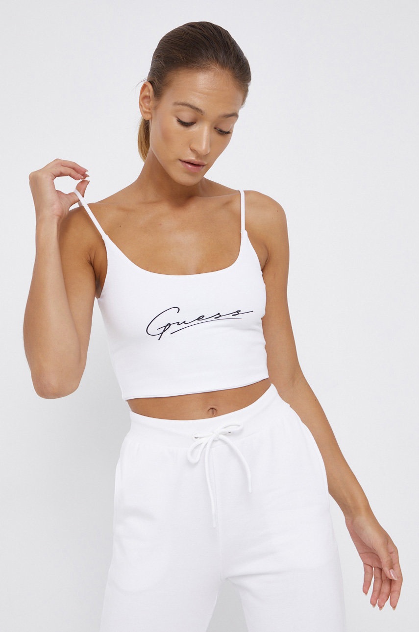 

Топ Guess дамски в бяло, Бял
