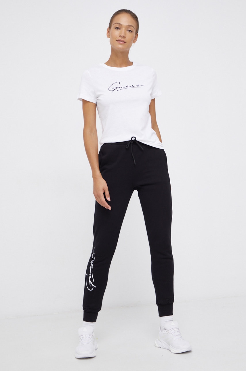 

Бавовняна футболка Guess колір білий