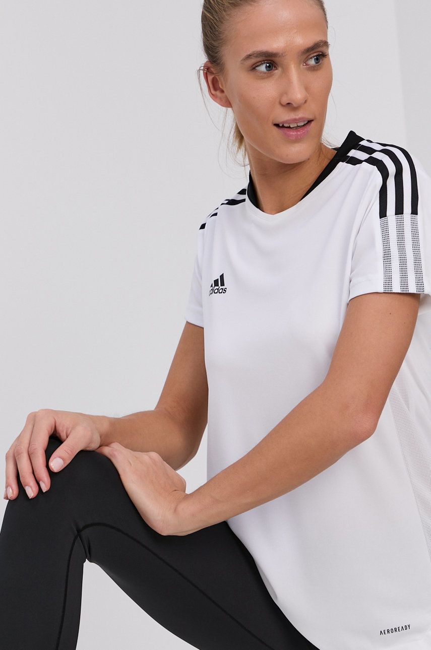 Adidas Performance Tricou femei, culoarea alb