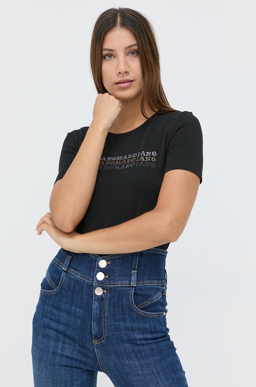 

Тениска Marciano Guess дамска в черно, Черен