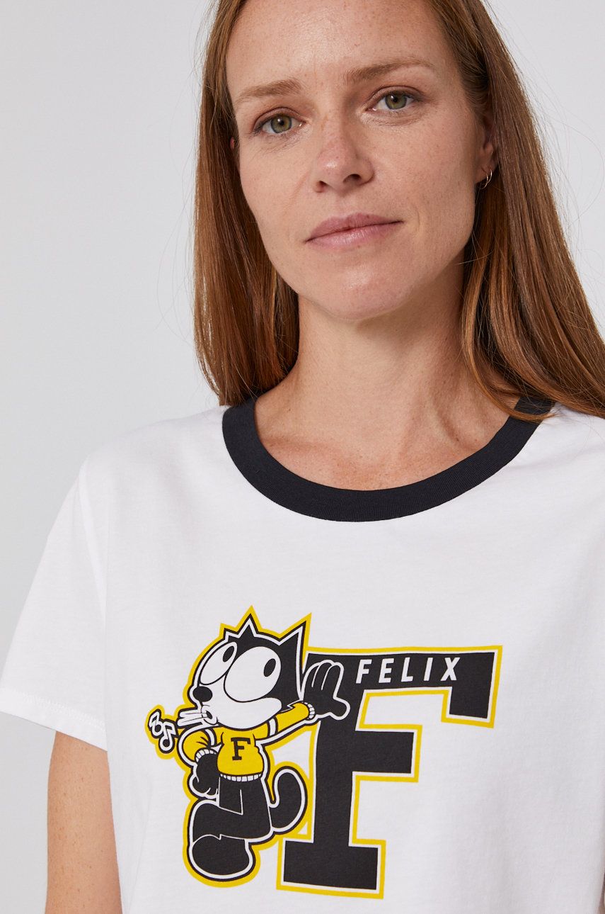 Levi′s - Bavlněné tričko x Felix The Cat - bílá -  100% Bavlna