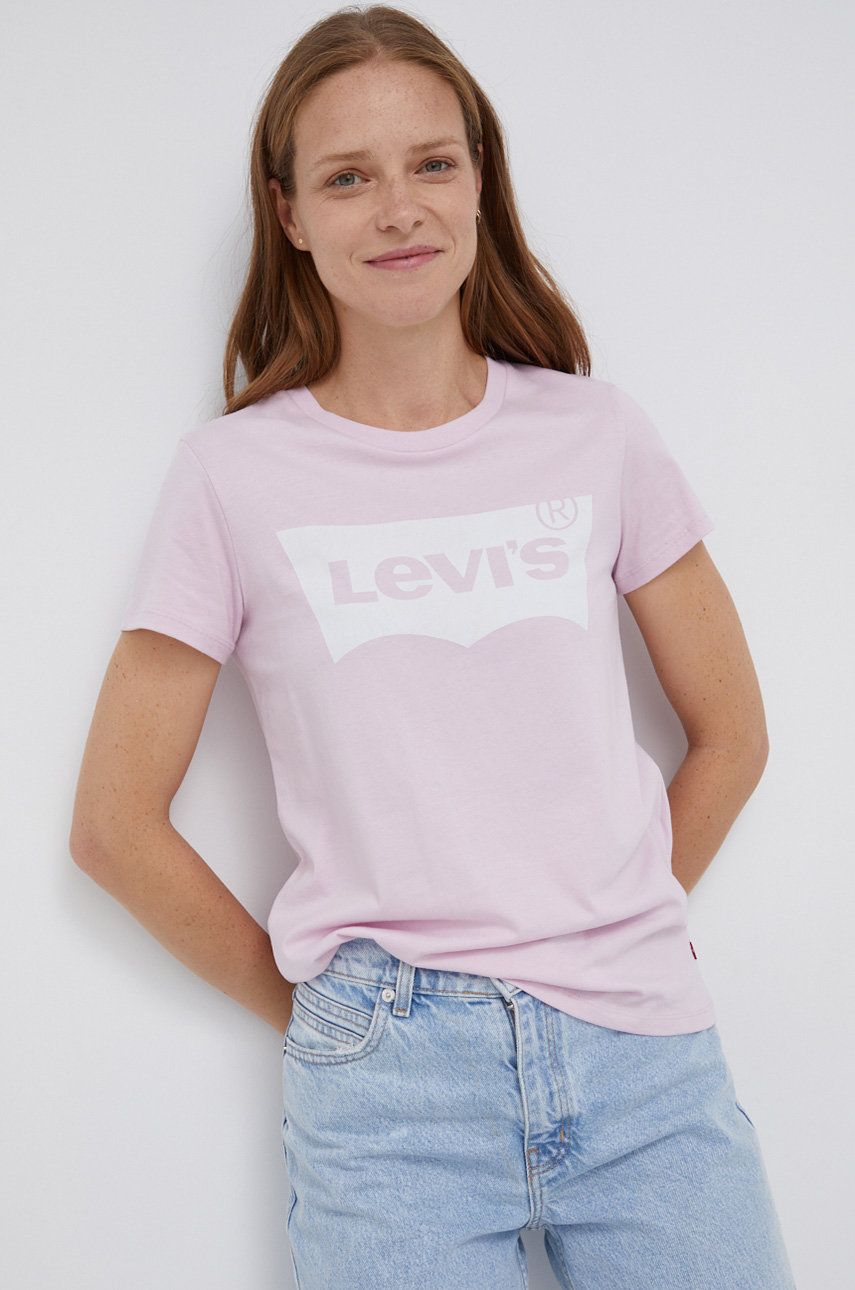 Levi's Tricou din bumbac culoarea roz