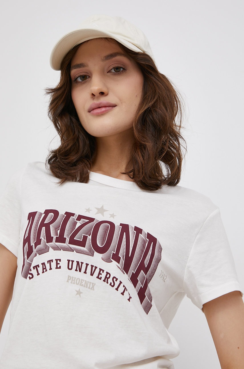 

Памучна тениска JDY в кремаво, Бежов