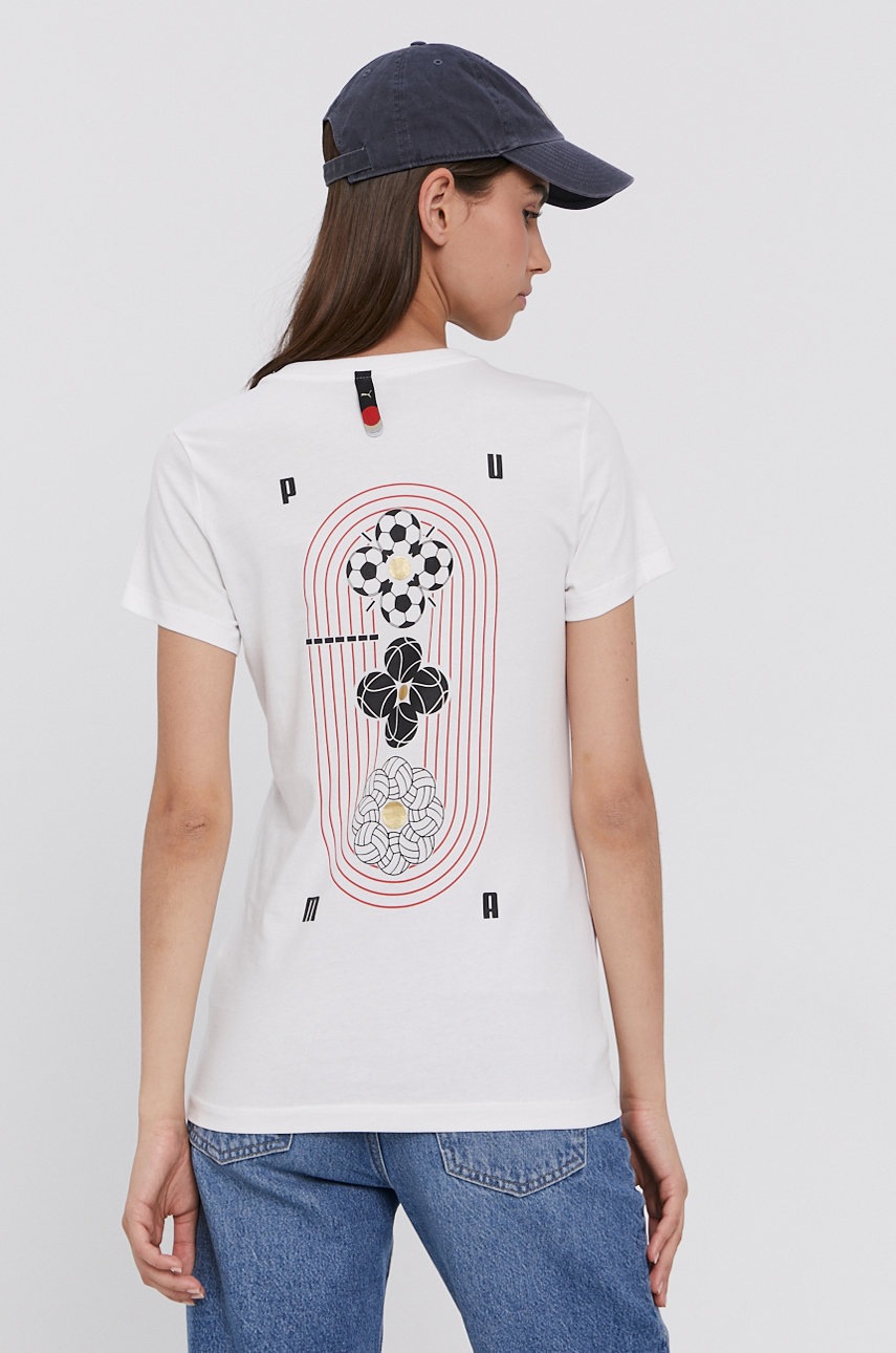 

Хлопковая футболка Puma 532872 цвет белый