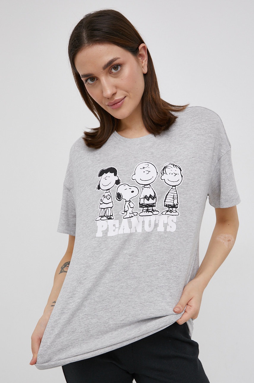

Памучна тениска Only в сиво, Сив