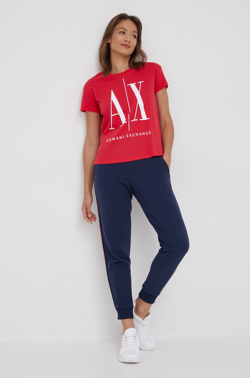 

Бавовняна футболка Armani Exchange колір червоний