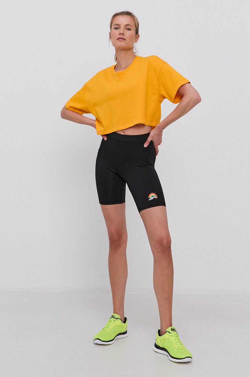 

Хлопковая футболка Reebok GU3282 цвет жёлтый