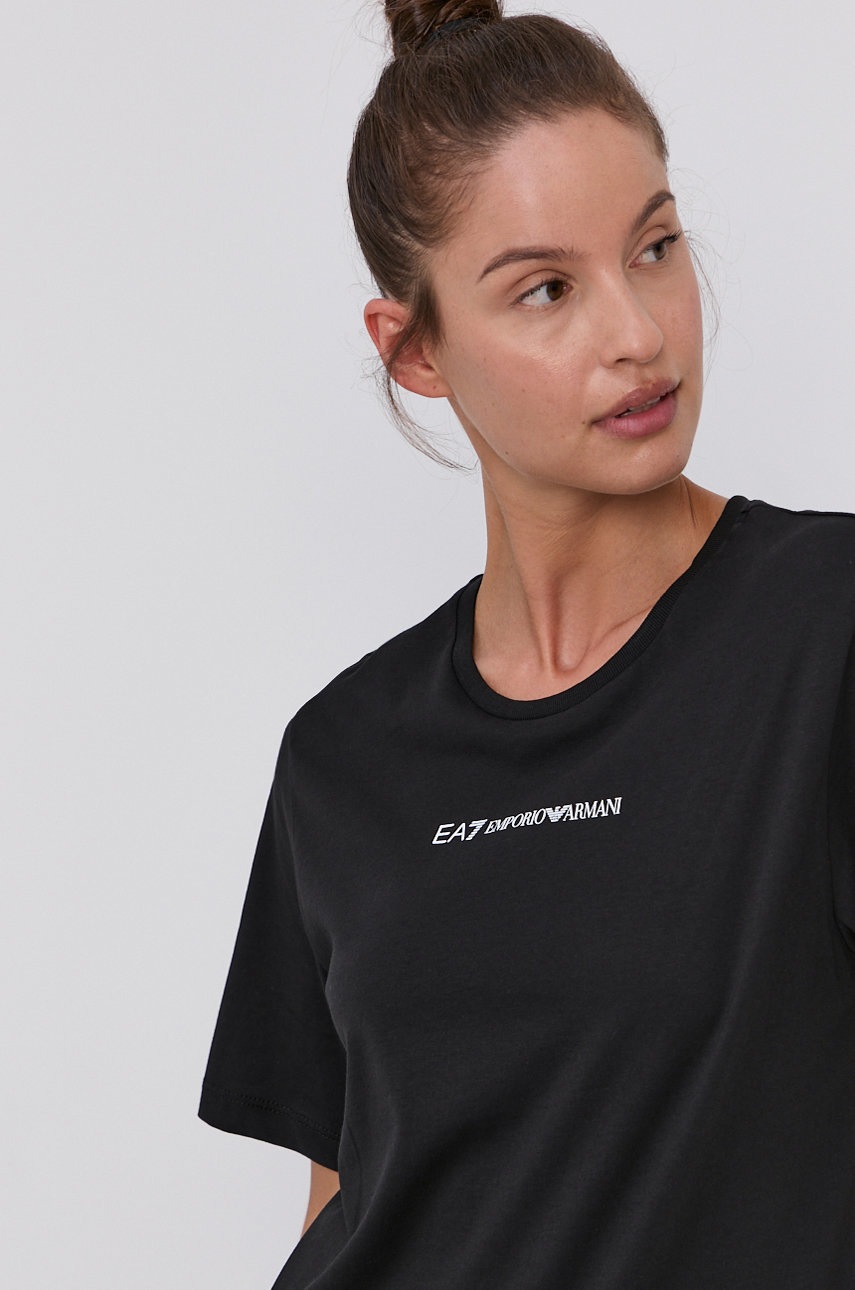 

Бавовняна футболка EA7 Emporio Armani колір чорний