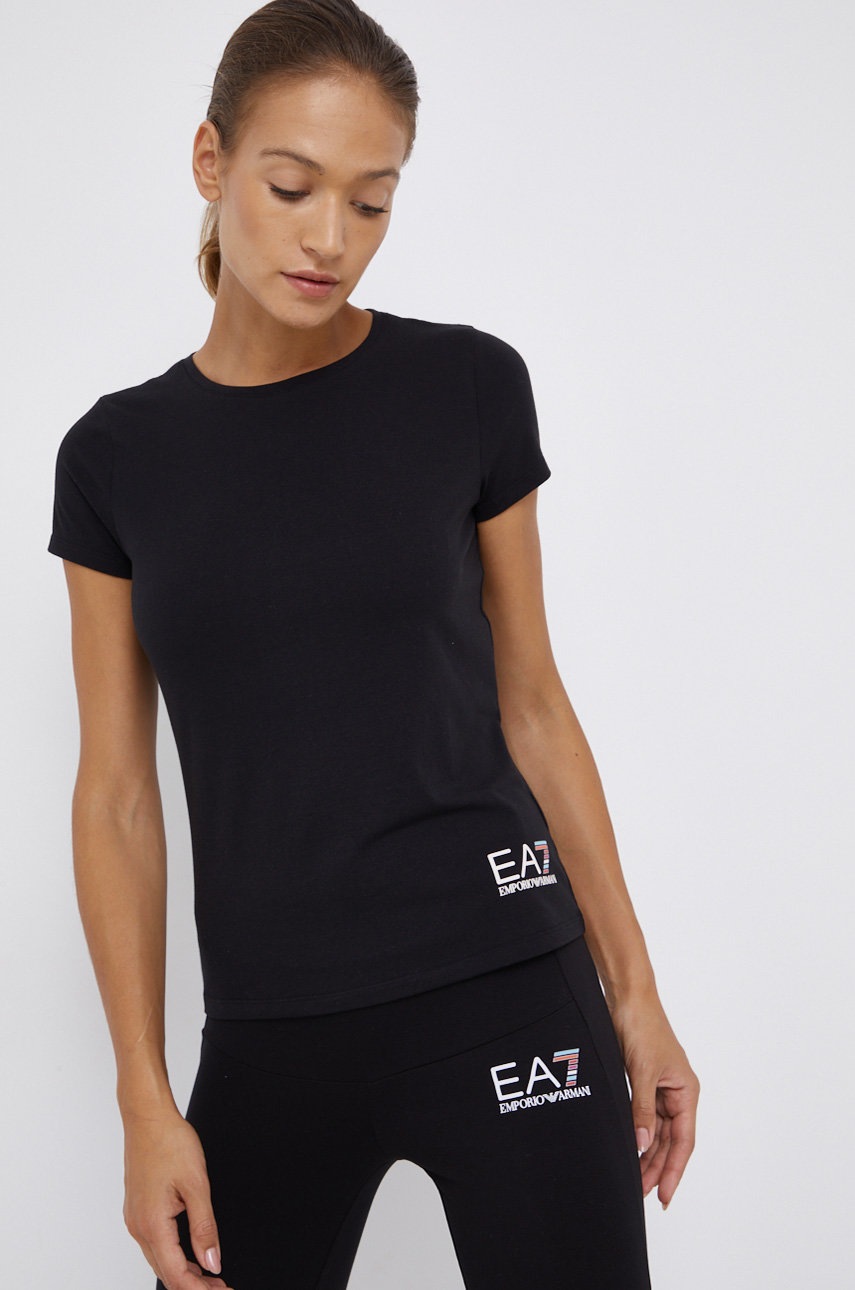 

Футболка EA7 Emporio Armani женская цвет чёрный
