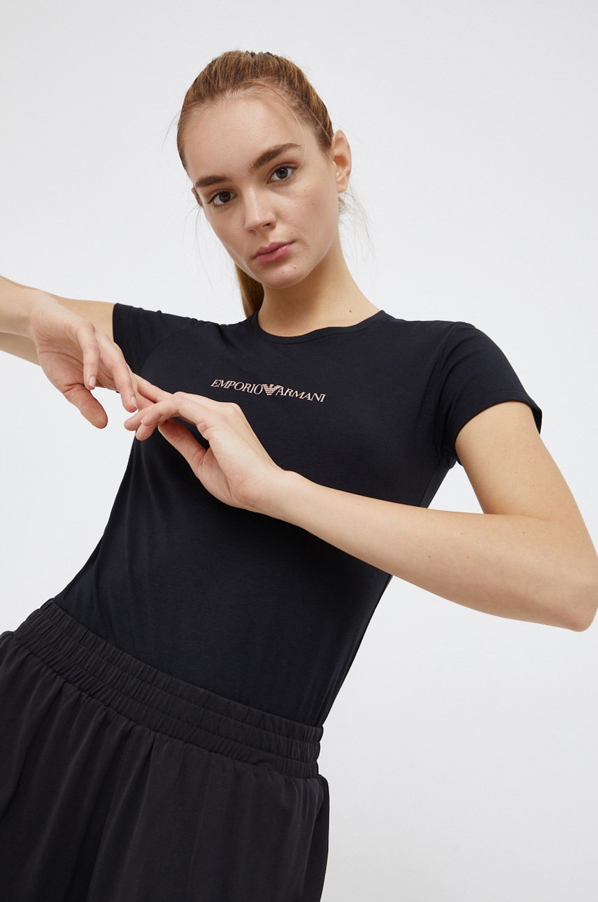 

Тениска Emporio Armani Underwear дамска в черно, Черен
