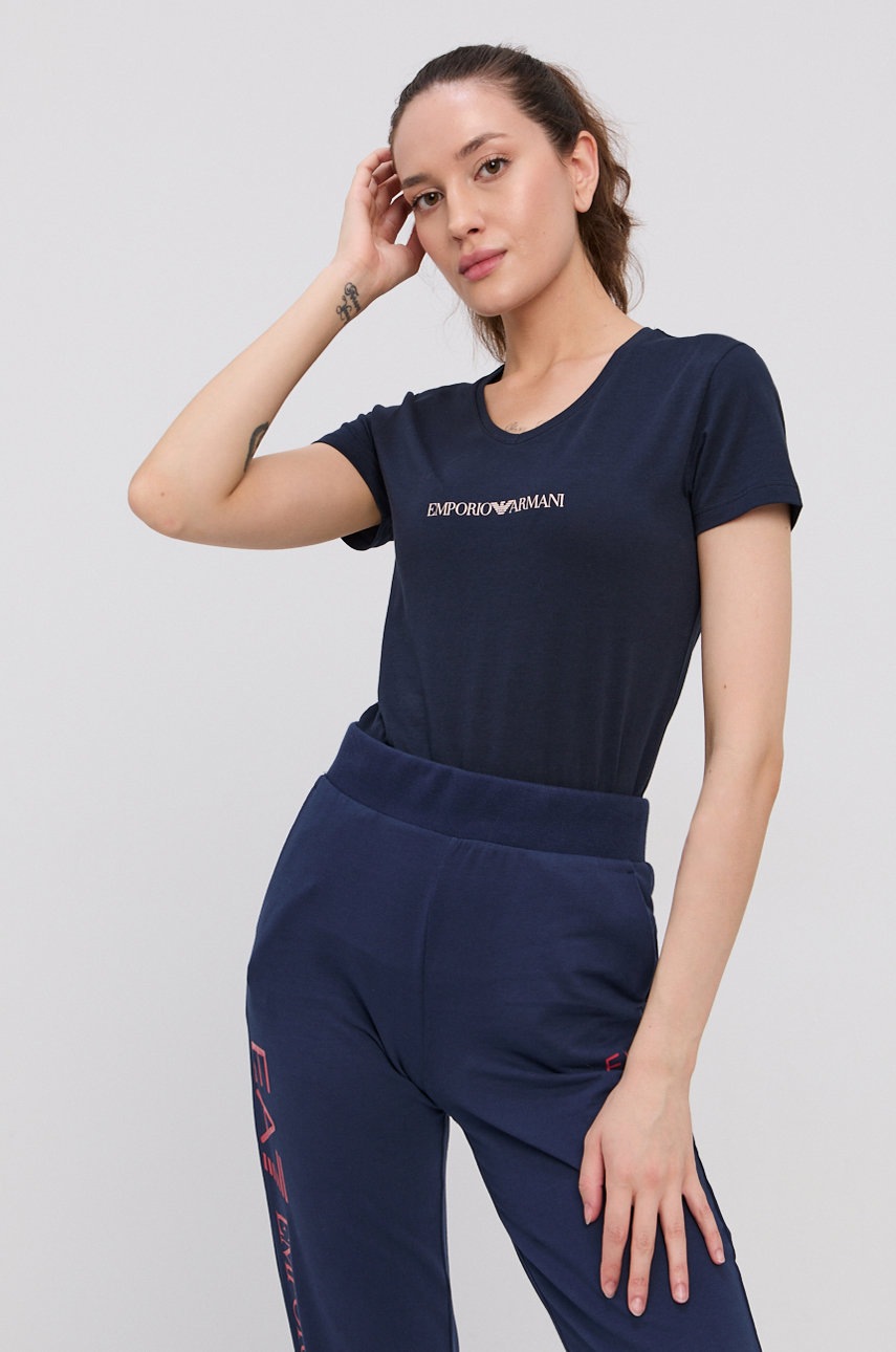 

Футболка Emporio Armani Underwear жіноча колір синій