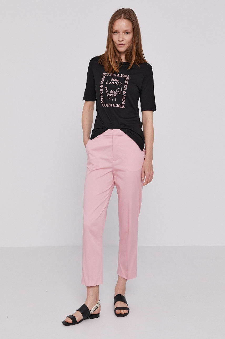 

Футболка Scotch & Soda жіноча колір чорний