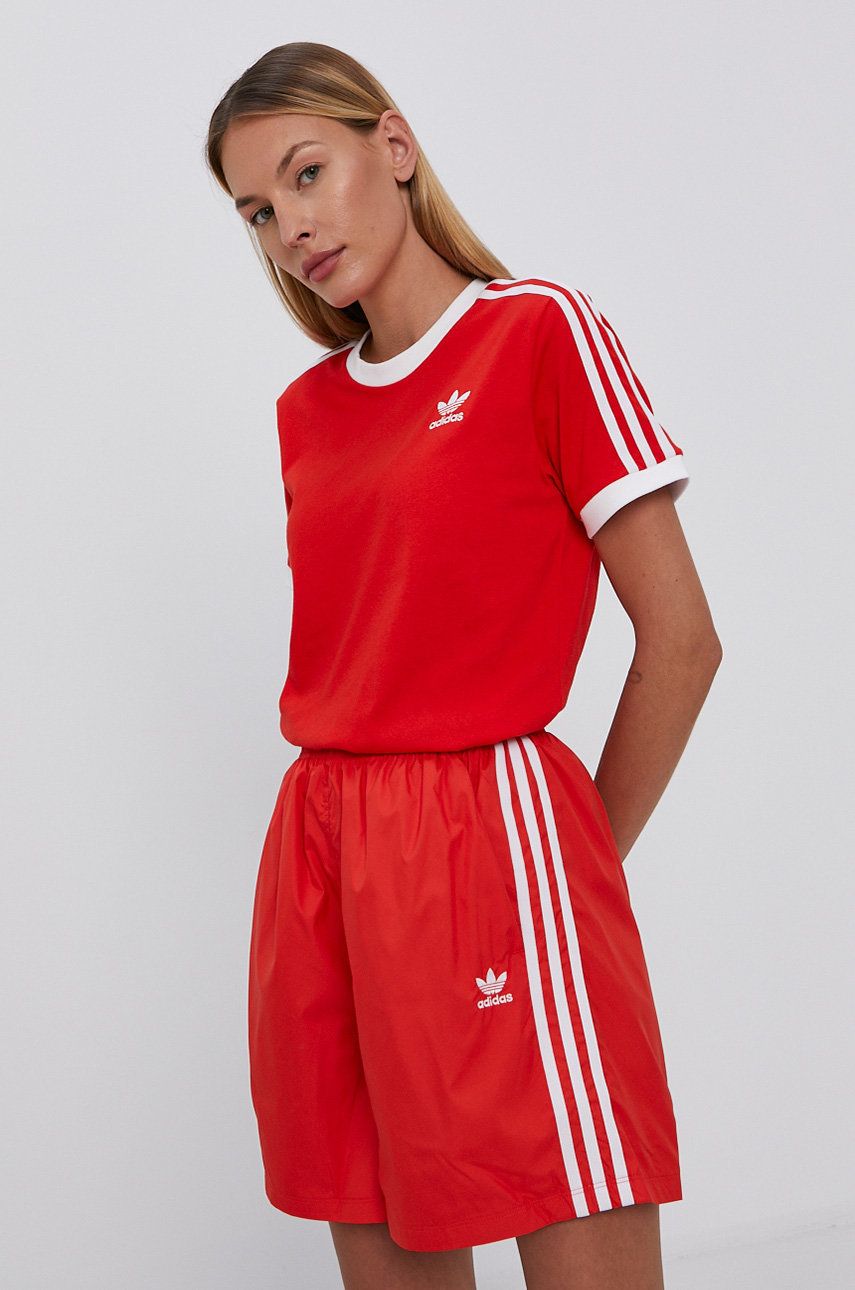 Adidas Originals Tricou din bumbac culoarea rosu adidas Originals imagine megaplaza.ro