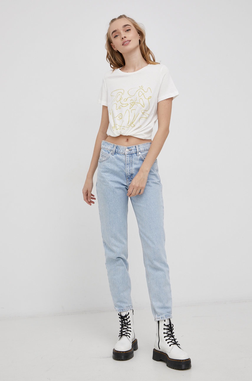 

Хлопковая футболка Vero Moda цвет белый