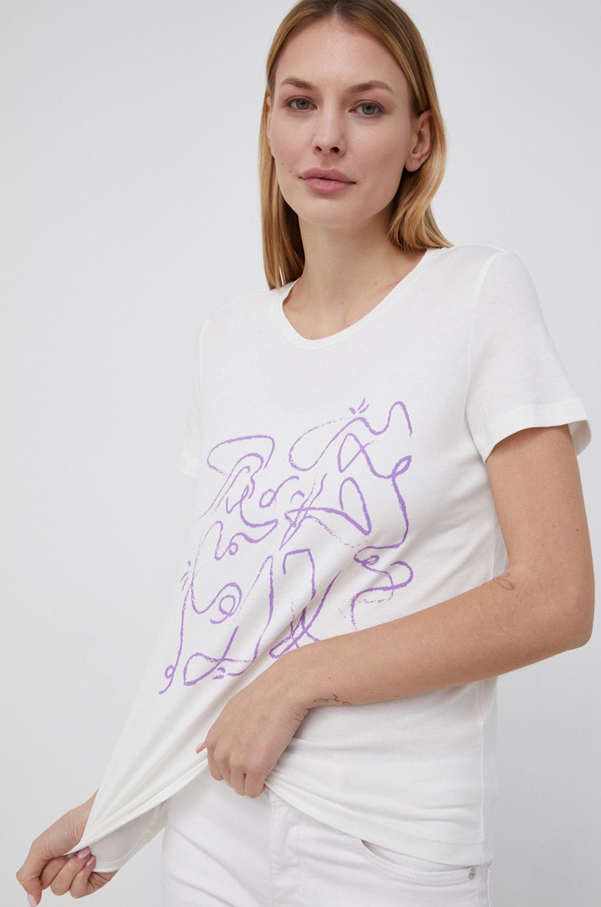 

Памучна тениска Vero Moda в бяло, Бял