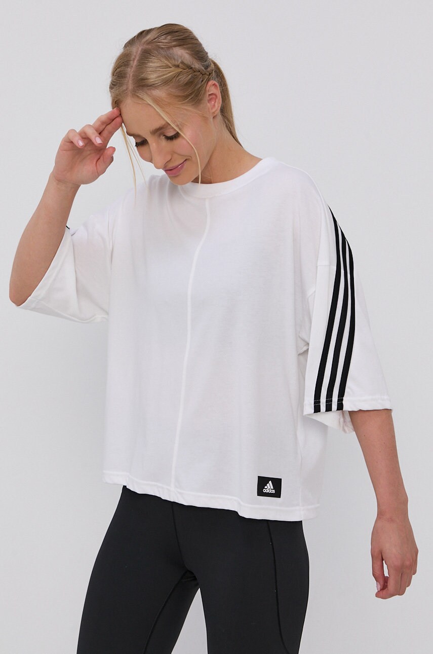 

Футболка adidas Performance женская цвет белый