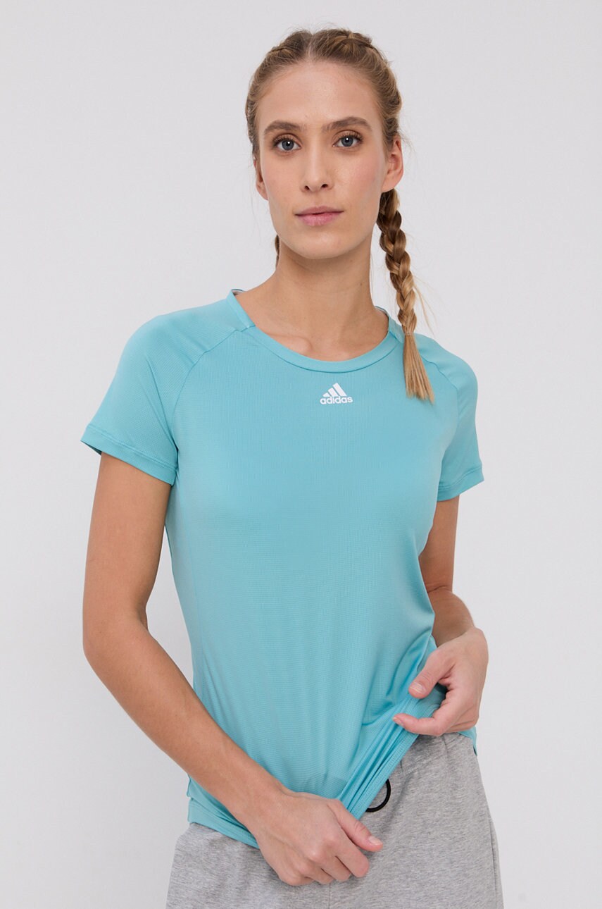Adidas performance tricou femei, culoarea turcoaz