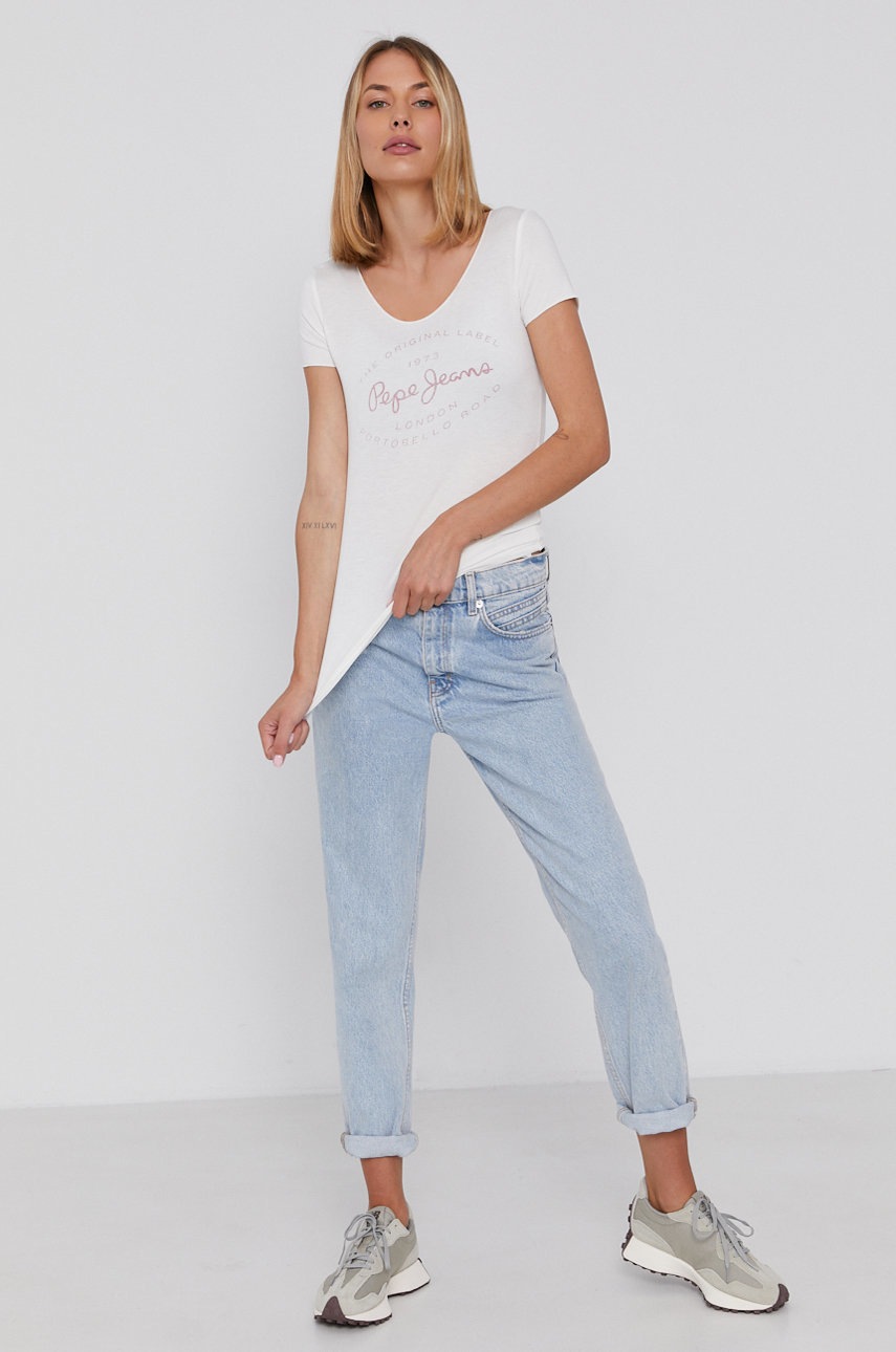 

Футболка Pepe Jeans Paiges жіноча колір білий