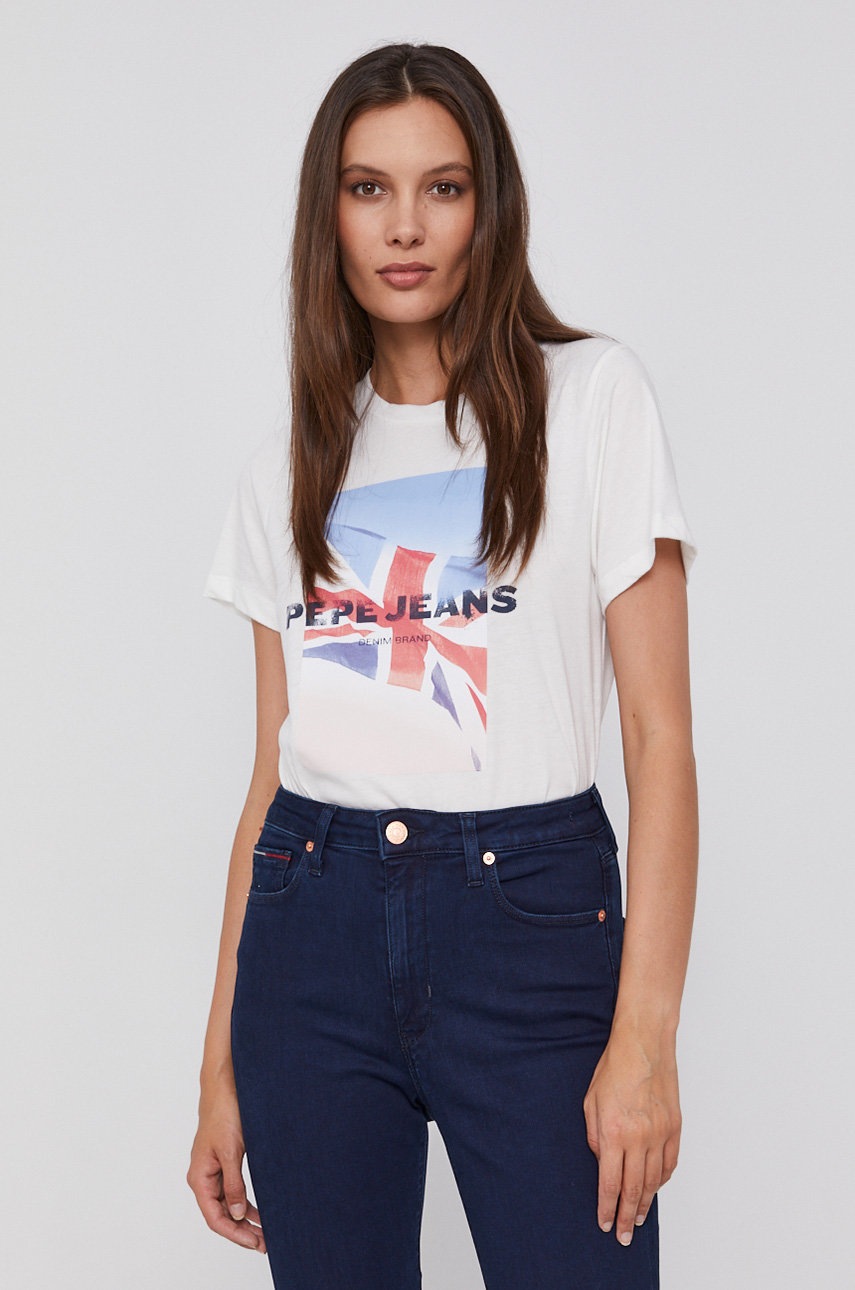 

Тениска Pepe Jeans Belen дамска в бяло, Бял