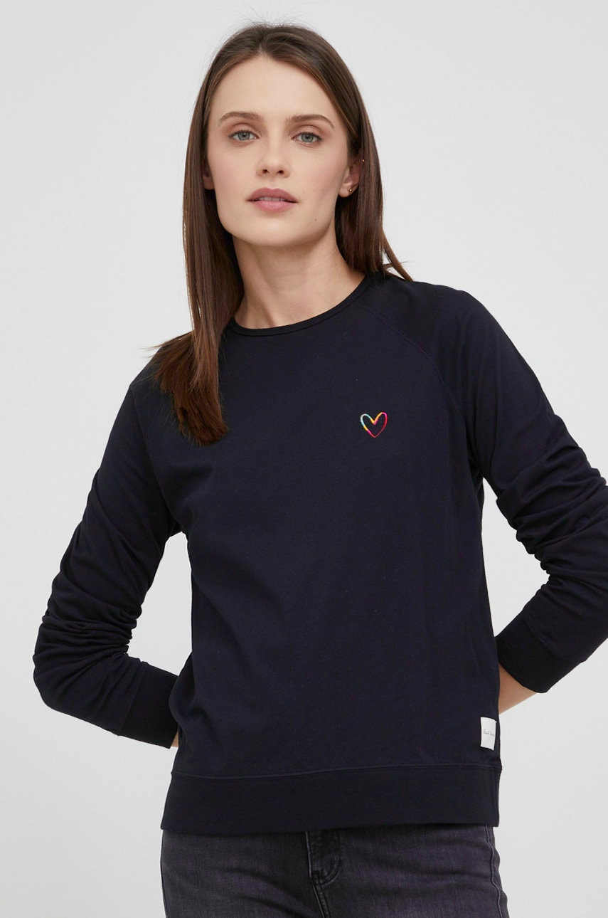 Paul smith longsleeve din bumbac culoarea negru